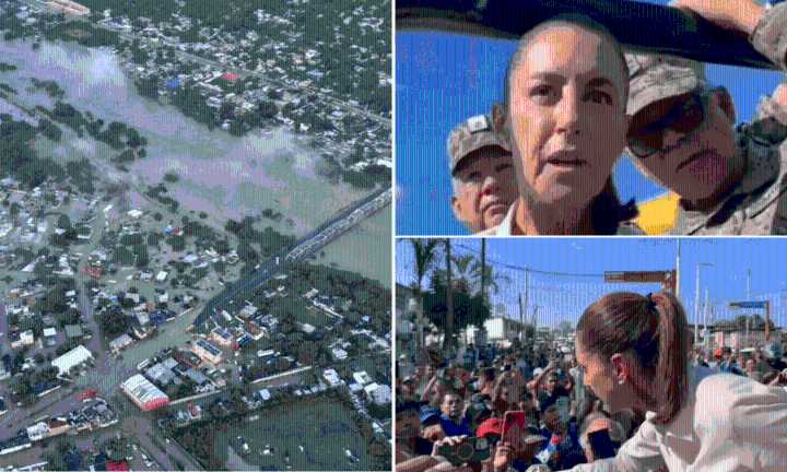 Increpan a Claudia Sheinbaum en Veracruz por falta de ayuda para Poza Rica