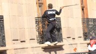 Normalistas realizan actos vandálicos en Morelia