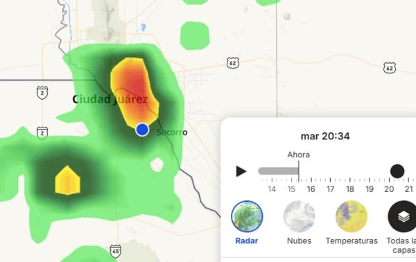 Amenaza lluvia con volver esta noche
