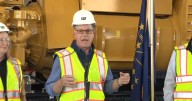 Braun tours Caterpillar expansion, pressed on redistricting special session