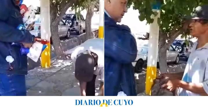 Subió la apuesta el locutor “solidario”: nuevo video entregando mercadería a un changarín y otra vez hay polémica