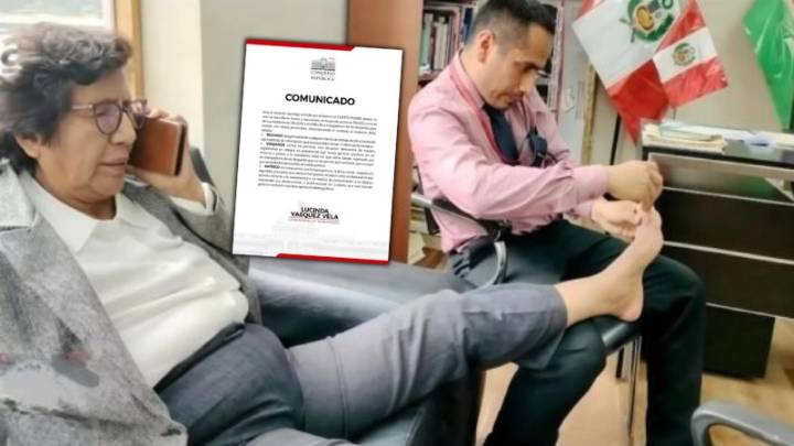 Congresista Lucinda Vásquez asegura ser víctima de una venganza tras imágenes del pedicure