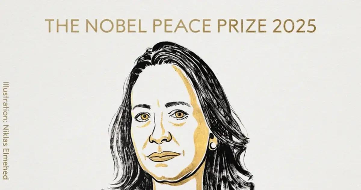 Otorgaron el Nobel de la Paz a Corina Machado