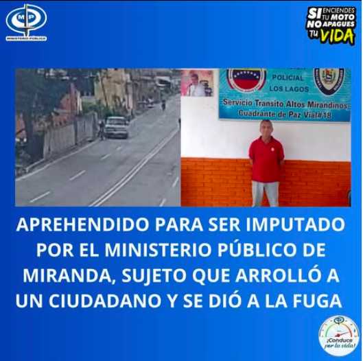 Detenido por arrollar a ciudadano y darse a la fuga