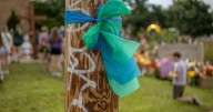 Annunciation bows being taken down, turned into art project