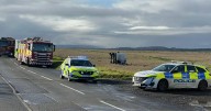 East Lothian driver 'cut from van' by fire service after veering off country road