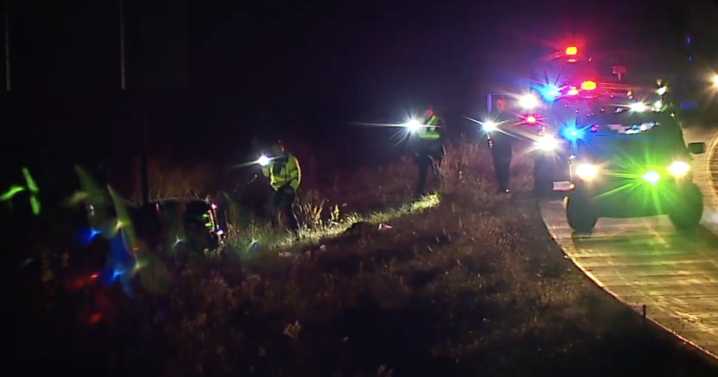 Multiple injured after limo bus overturns on I