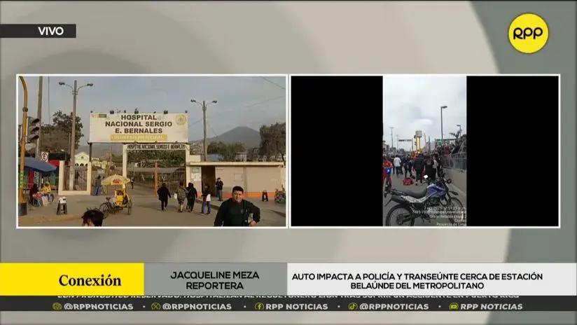 Comas: Policía y transeúnte resultan heridos tras accidente cerca de la estación Belaunde del Metropolitano
