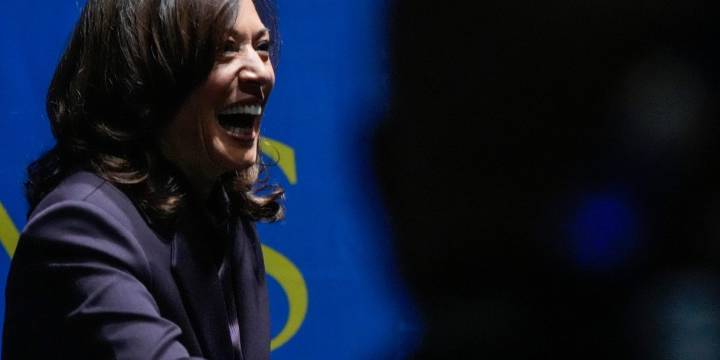 Kamala Harris expects a woman to be president, and says it could 'possibly' be her