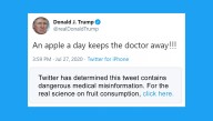 Social Media Censors Controversial Trump Claim That 'An Apple A Day Keeps The Doctor Away'