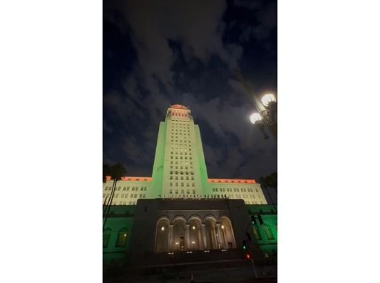 Los Angeles City Hall illuminated for first time to celebrate Diwali, honouring Indo
