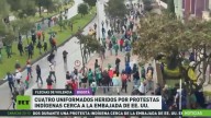 Cuatro uniformados heridos por protestas cerca de la Embajada de EE.UU. en Bogotá
