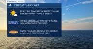 Beautiful weather on Saturday; Gusty with rain and mountain snow on Sunday
