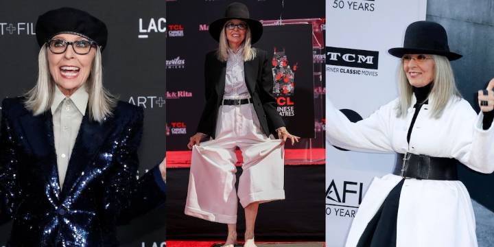 Diane Keaton, la pionera en lucir canas y en defender la belleza real en Hollywood