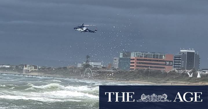 Victoria weather: Two men swept off Frankston pier as wild weather batters state