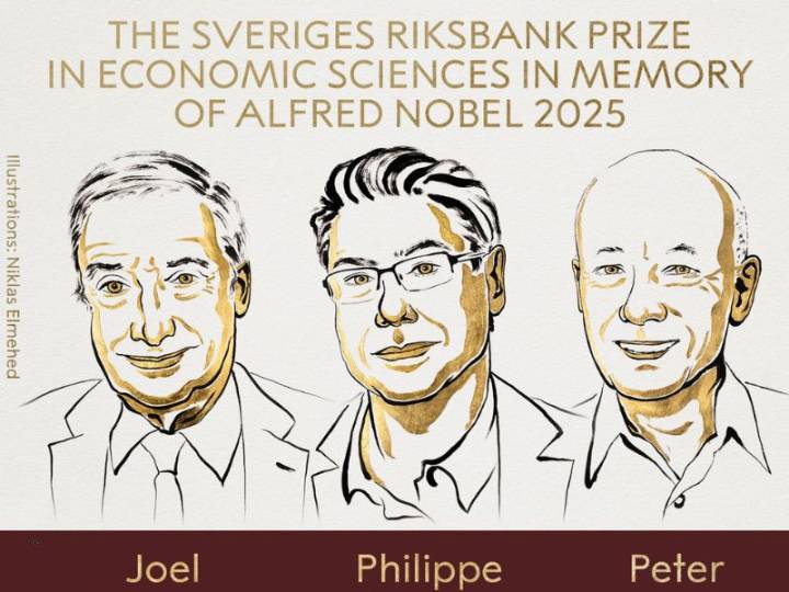 Joel Mokyr, Philippe Aghion y Peter Howitt ganan el Premio Nobel de Economía 2025
