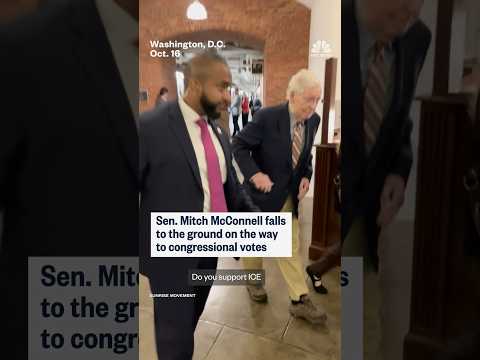Sen. Mitch McConnell falls to the ground on the way to congressionial votes