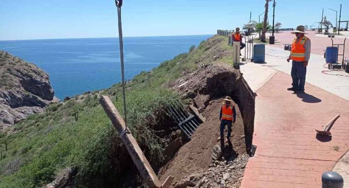 Supervisa Durazo avances en reparación del Mirador de San Carlos, Guaymas tras lluvias