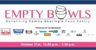 This Friday's "Empty Bowls" event at Grafton HS helps feed the hungry and fill shelves at Family Sharing food pantry