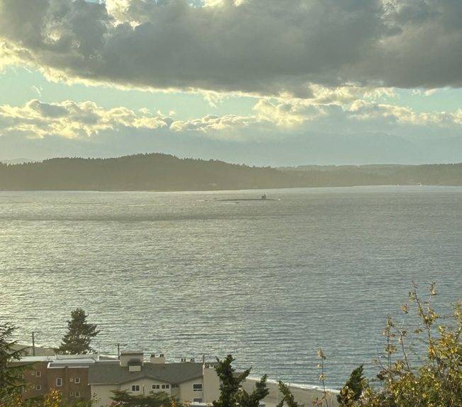 West Seattle Blog… | SEEN FROM WEST SEATTLE: Submarine passing Alki; stadium rainbow