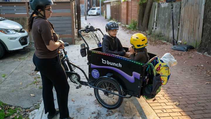 Why more parents are riding cargo bikes, skipping the minivan : NPR