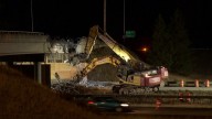 Crews demolish damaged I-90 overpass after truck strike
