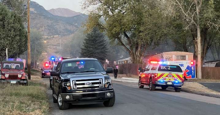 Colorado Springs Fire responds to a mobile home fully engulfed in flames on Thursday