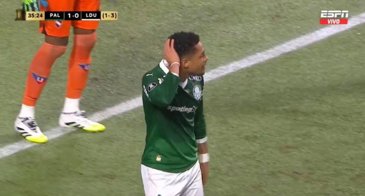 Palmeiras vs Liga de Quito: Vitor Roque falló increíble ocasión de gol en partido por Copa Libertadores