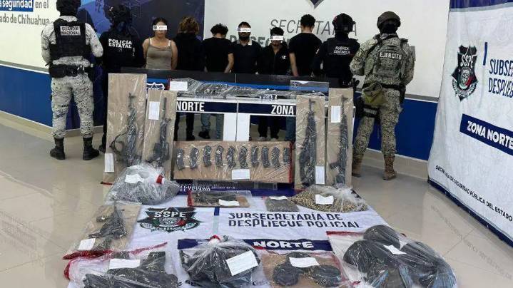 Detienen a seis personas en NCG; aseguran arsenal y un vehículo con reporte de robo