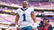 When was last time Jalen Hurts threw for 300 yards before Eagles