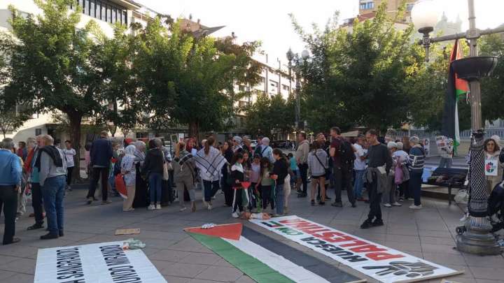 La asociación Huesca con Palestina se congrega contra la ocupación israelí