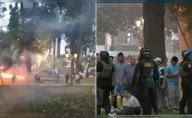 Presuntos barristas de Universitario y Sporting Cristal se enfrentan con pirotécnicos cerca del Estadio Nacional