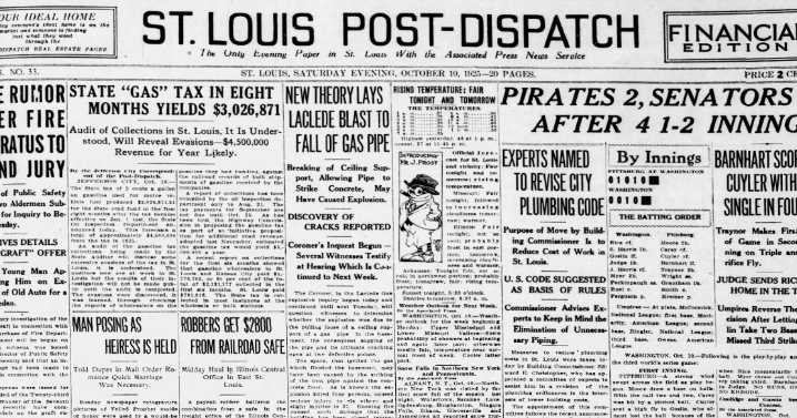 See the Oct. 10, 1925, front page: State 'gas' tax in eight months yields $3,026,871