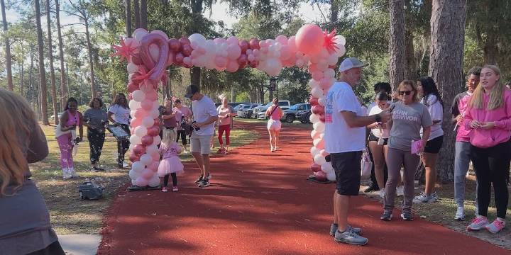 Dozens walk Azalea Park in support of Breast Cancer Awareness Month