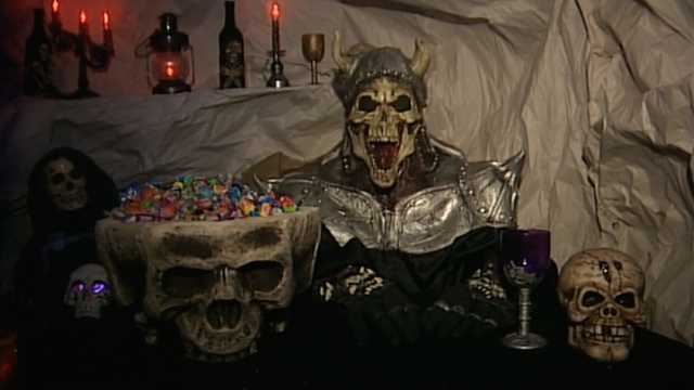 Neighbors compete for scariest Halloween house