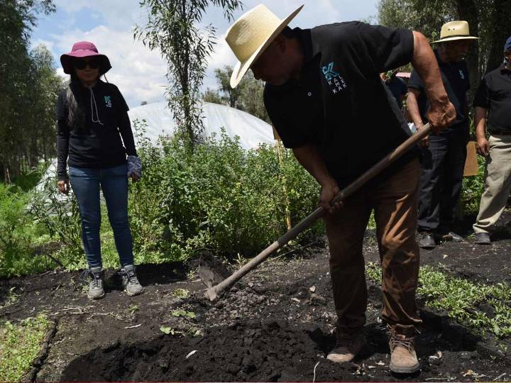 Fundación Kalmekak impulsa a chinamperos de Xochimilco en la producción y venta de hortalizas