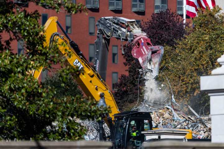 Demolida por completo el Ala Este de la Casa Blanca para construir el salón de Trump