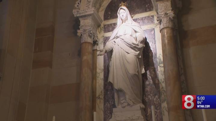 Waterbury priest praying for man accused of damaging Mary statue