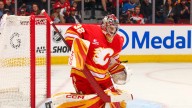 Greatest Save Candidate: Flames goalie Wolf dives, gets help from teammates
