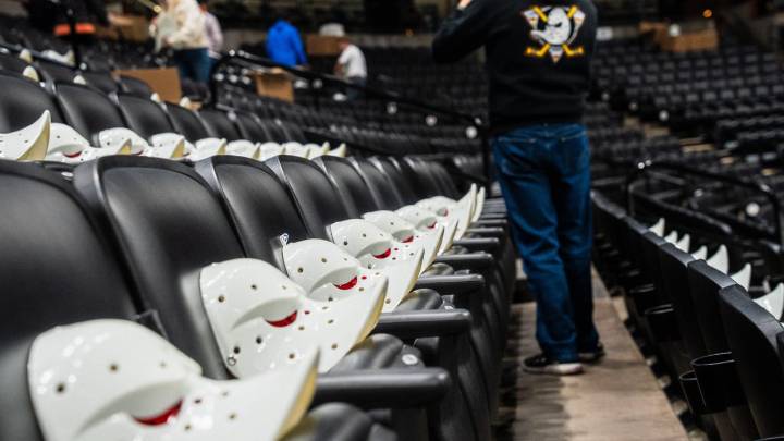 Ducks hand out Wild Wing mask as fan giveaway