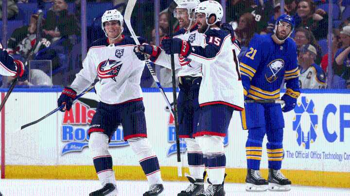 Wood scores twice in return, propels Blue Jackets past Sabres in OT