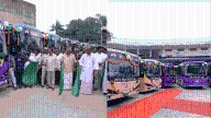 Puducherry CM Thiru N Rangasamy flags off 25 new Olectra electric buses, marks significant step towards sustainable transport