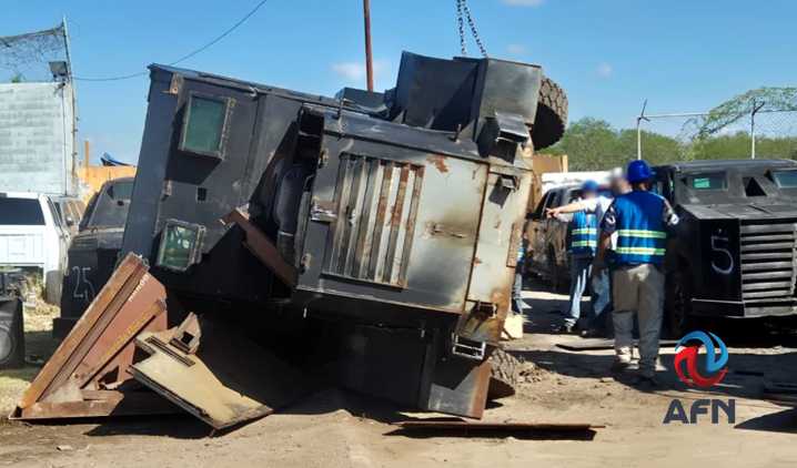 Destruyen 23 "monstruos" blindados decomisados por la FGR
