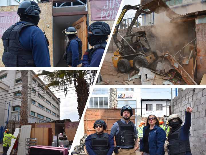 Video | Desalojan terreno tomado por extranjeros junto a Tribunales de Arica: Espacio es clave para ampliar sede judicial