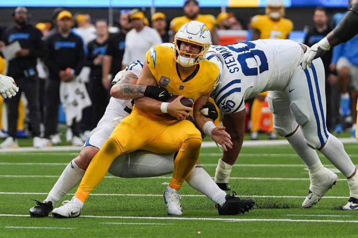 Slipping Chargers see just how high bar is being set in AFC in loss to Colts