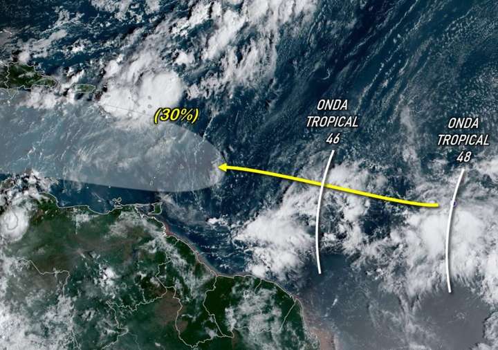 Dos ondas tropicales podrían generar lluvias en Venezuela durante el fin de semana