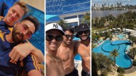 Indian cricketers soak up the sun poolside at Crown Towers ahead of ODI series