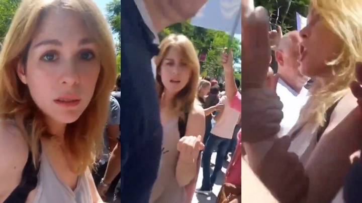Desencajada: Lilia Lemoine agredió a manifestantes en la visita de Milei a Corrientes