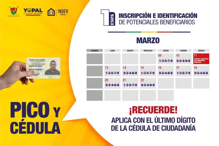 Hoy inicia la convocatoria de vivienda en Yopal, recuerde que hay pico y cédula