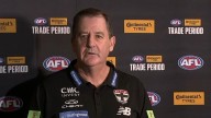 St Kilda coach Ross Lyon shuts down press conference after questions about Leek Aleer trade backflip